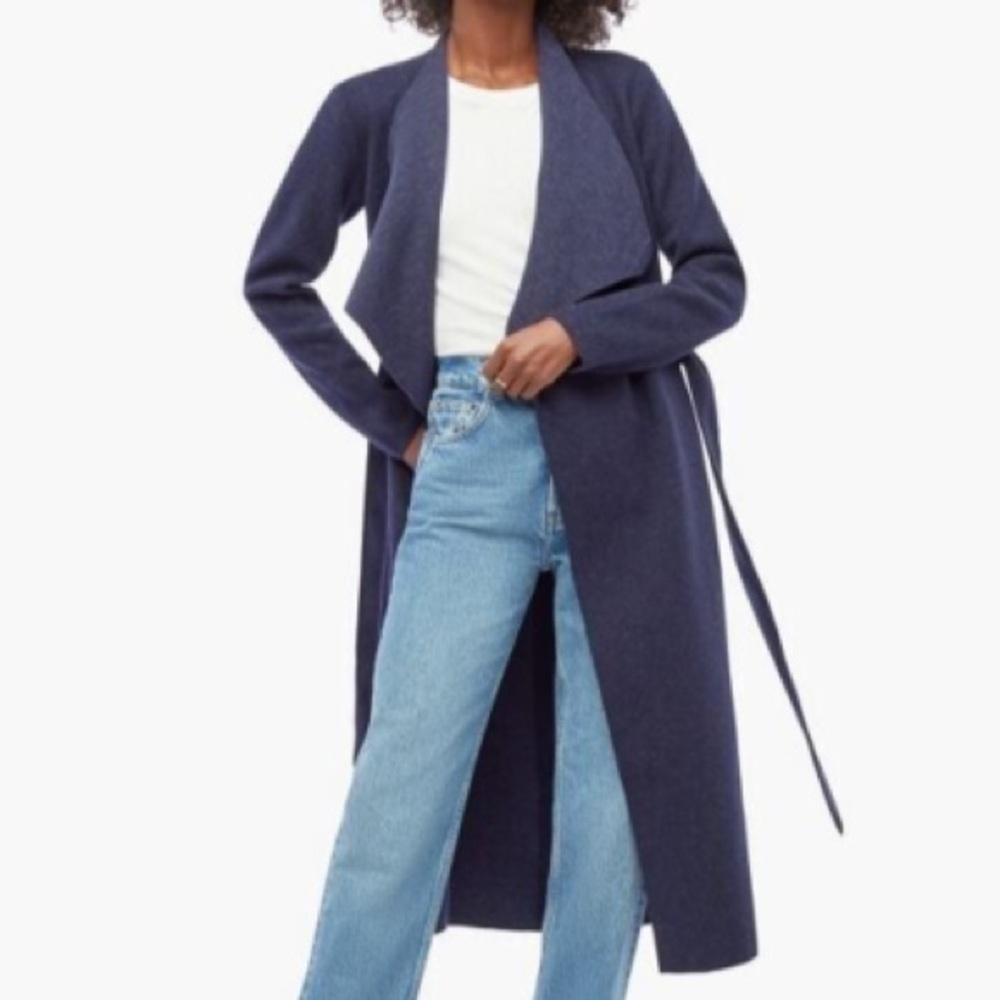 JustFab Navy Drape Knit Jacket • Women’s Size L